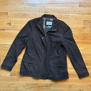Orvis Leather (Suede) Utility Jacket – Women’s Large, Bark Brown
